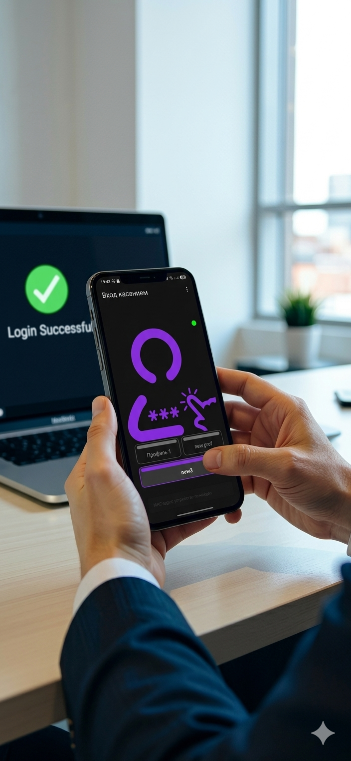 Вход касанием из приложения на смартфоне